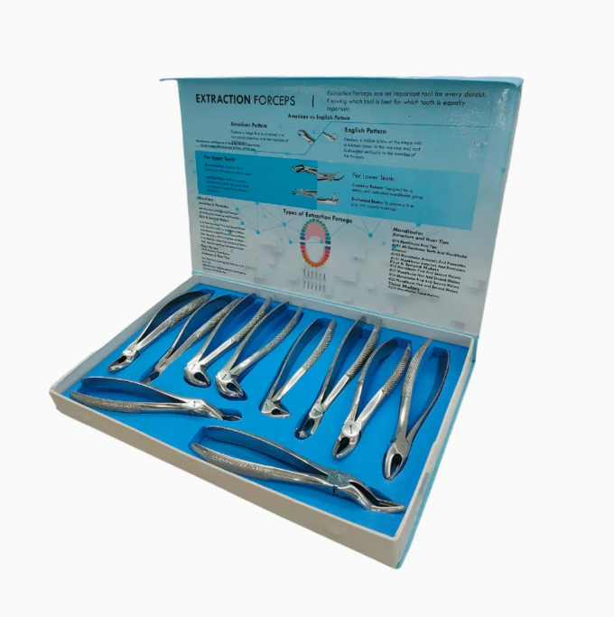 Set Profesional de 10 Forcepsuri / Clesti de Extracție Dentară