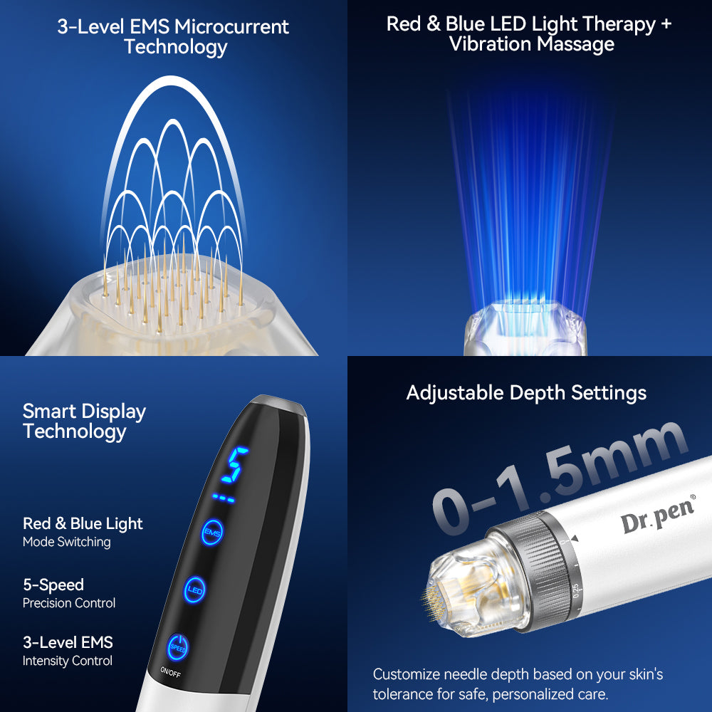Dr.Pen Bio Pen Q1S – Microneedling cu EMS și LED pentru față și scalp
