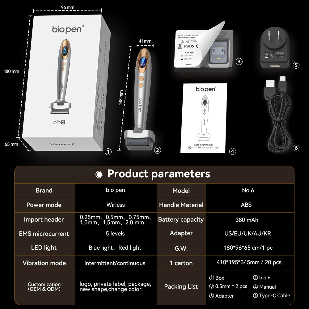 Bio Pen BIO6 Stamp – Dispozitiv Microneedling pentru Rejuvenarea Pielii