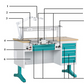 Masa pentru laborator de tehnica dentara WWG-DS120 