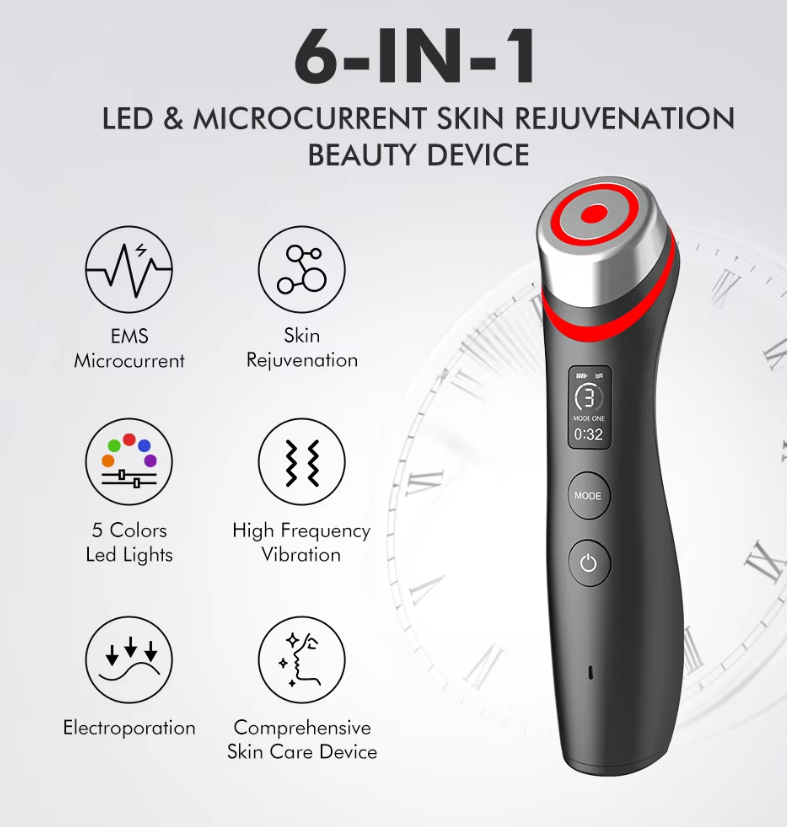 Aparat Masaj Facial Portabil RF + EMS – Lifting & Rejuvenare Facială